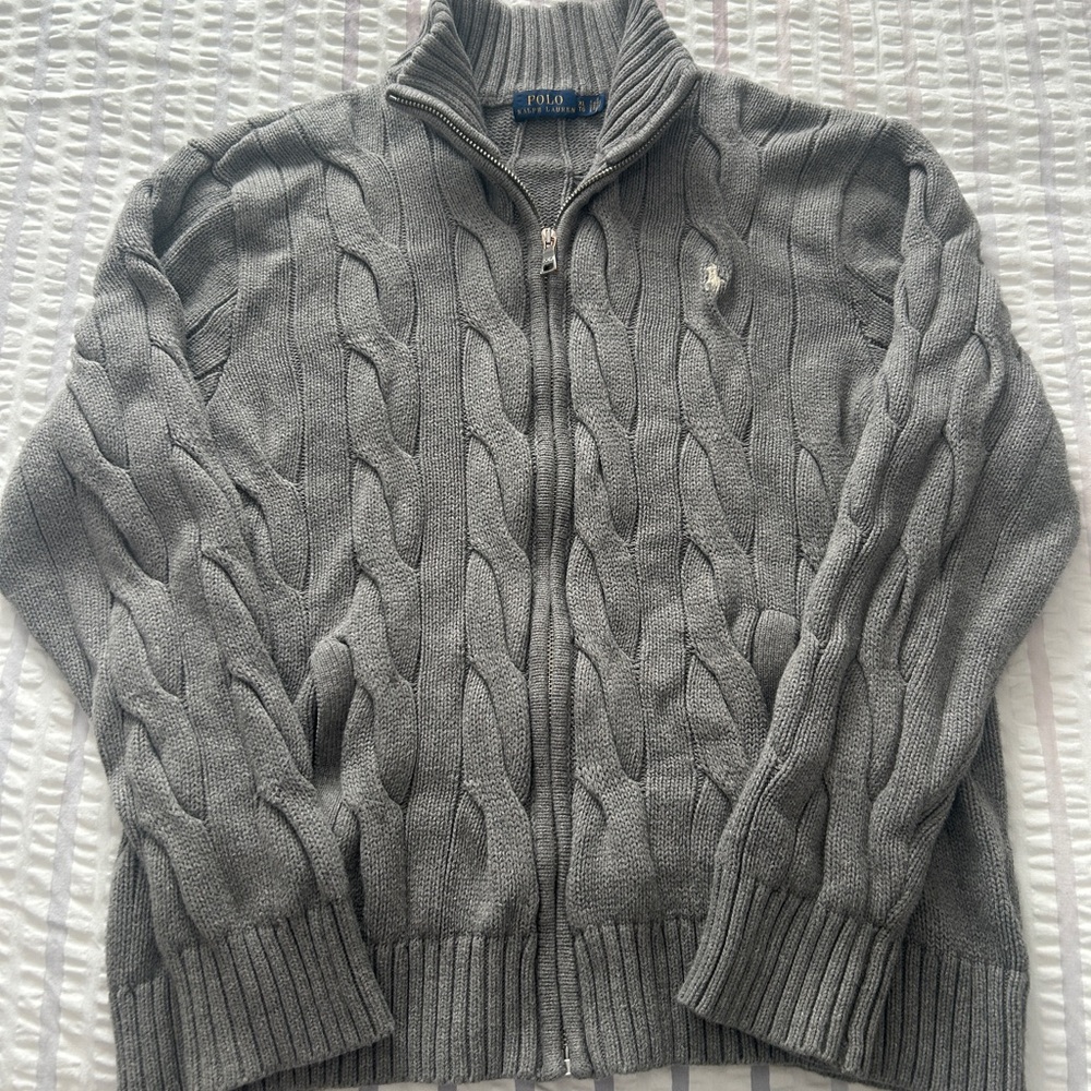 Ralph Lauren Charcoal Cable Knit Sweater